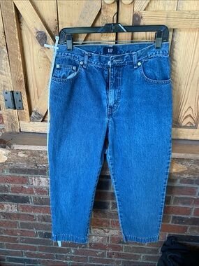 GAP Women's High-Rise Dark Blue Denim cropped Jeans 100% cotton